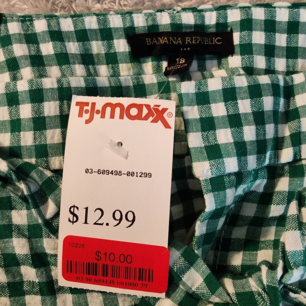 Banana Republic gingham pants with tie